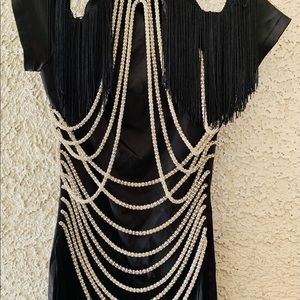 Black label Wow couter black long dress small size